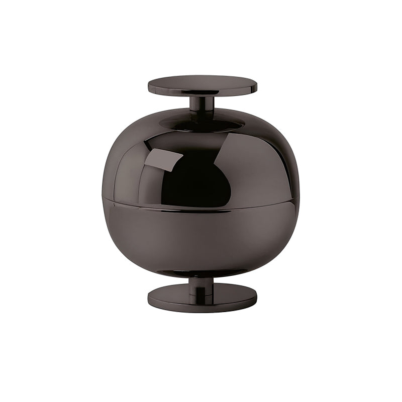 Schwarze Schale GIO PONTI von Sambonet, 2Black Variante, glänzende Oberfläche mit hochwertiger PVD-Beschichtung, Höhe 12,5 cm, aus Italien