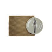 6 Sambonet Tisch-Sets LINEA Q in  Farbe Gold,  Zick-Zack-Muster,  42x33 cm, rutschfest und abwaschbar, Mischgewebe. Online-Shop Home-and-kitchen.de