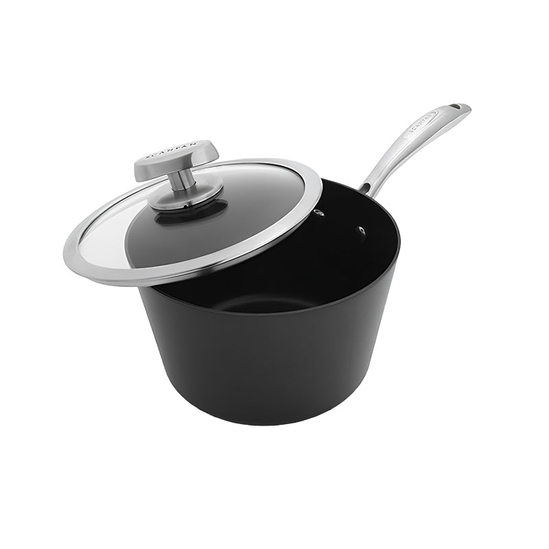 PRO IQ Stielkasserolle von Scanpan, antihaftbeschichtet, ergonomischer Stielgriff, Glasdeckel