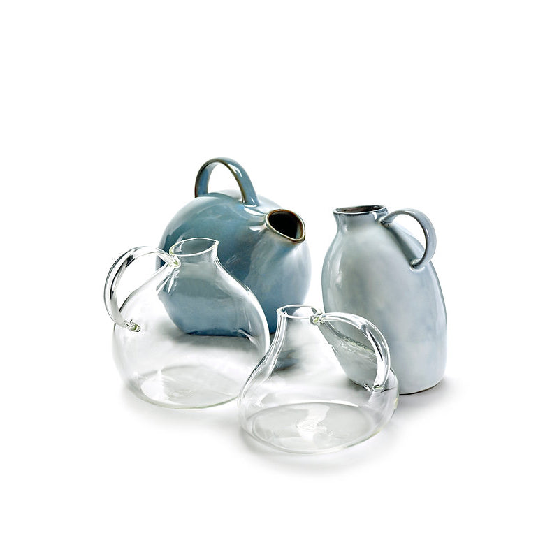 Karaffen Nr. 5 TERRE DE RÈVES von Serax, bauchige Form, großer Griff, Klarglas. Online-Shop Home-and-Kitchen.de