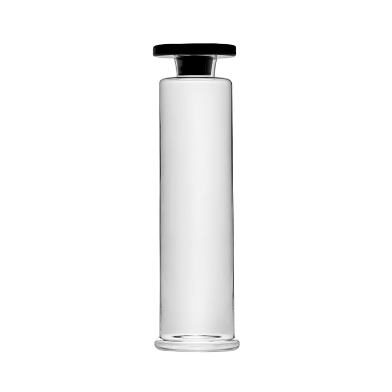 2-farbige CARA Karaffe aus Glas von Serax / Design: Ann Demeulemeester, 
schwarzer Glasstopfen mit transparenter Wasserkaraffe
Online-Shop Home-and-Kitchen.de

