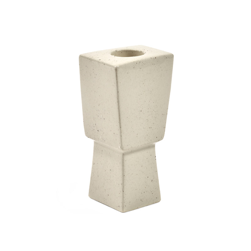 Kerzenständer MOLLY 04 und 05, entworfen für Serax von der Designerin Marie Michielssen, Steingut, konischer Standfuß, beige, kombinierbar mit  MOLLY Nr 06 aus der gleichen Serie.