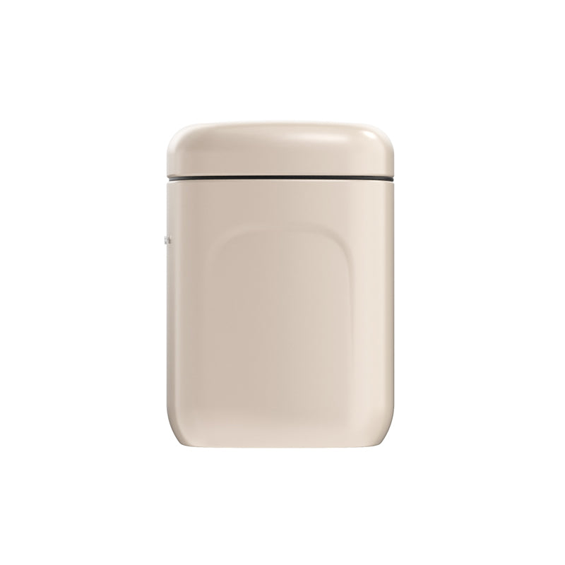 Seitliche Griffmulden Vorratsdose CUBO, beige, von Siegwerk,  pulverbeschichtetes Stahlblech, vollständig recycelbar, quadratische Form, Größe M, Höhe 16 cm / 1,25 l, 
für trockene Lebensmittel
Online-Shop Home-and-Kitchen.de
