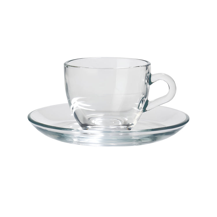 6er Set Espressotassen + Untertassen von Glashütte Stölze Lausitz, bleifreies Kristallglas, 80 ml, stapelbar, Spülmaschine, Online-Shop Home-and-Kitchen.de