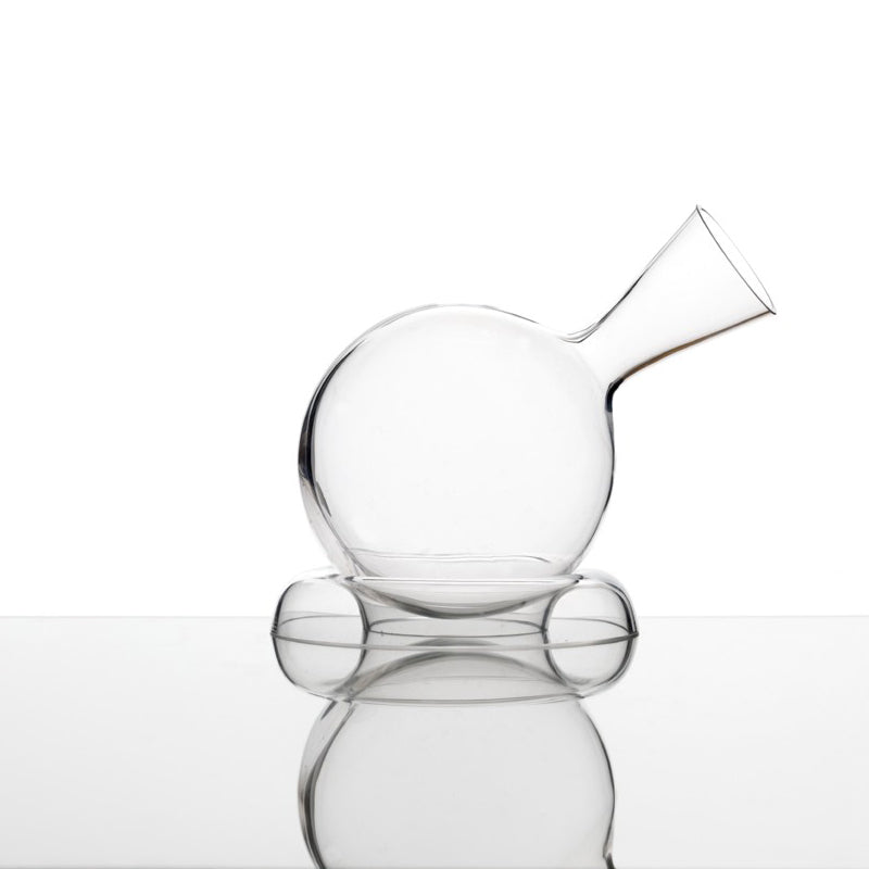 Glasablage für Stölzle-Wein-Dekanter EARTH VULKANOS, handgefertigt, Kugelform mit langem Hals, bleifreies Kristallglas, Höhe 28,5 cm, für Rot- und Weißwein, Online-Shop Home-and-Kitchen.de