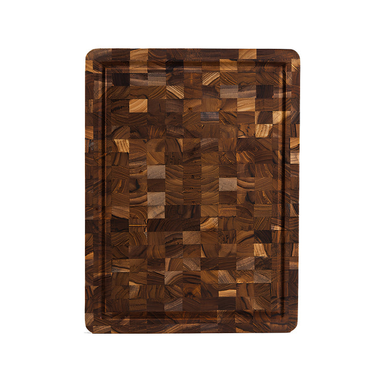Hackbrett BUTCHER von TeakHaus, mit eingefräster Saftrinne, antibakteriell durch hohen Ölgehalt, 100 % FSC-zertifiziertes Teakholz, hohe Holzdichte. Online-Shop Home-and-Kitchen.de