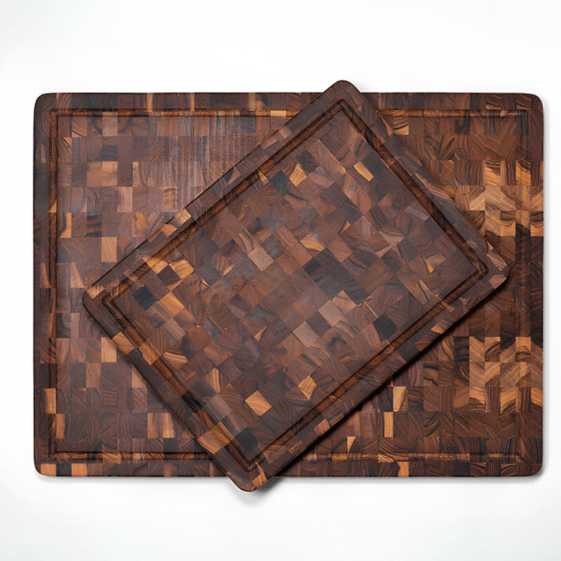 2 verschiedene Größen Hakbrett BUTCHER von TeakHaus, mit Saftrinne. Online-Shop Home-and-Kitchen.de 