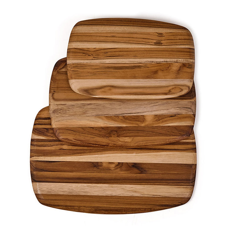3 verschiedene Größen Schneidebrett ELEGANT von TeakHaus, abgerundete Ecken, rechteckig. Online-Shop Home-and-Kitchen.de 