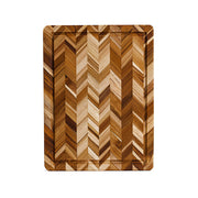 Hackblock HERRINGBONE von TeakHaus mit eingefräster Saftrille, glatter Rückseite zum Schneiden, aus 100 % zertifiziertem Teakholz. Online-Shop Home-and-Kitchen.de