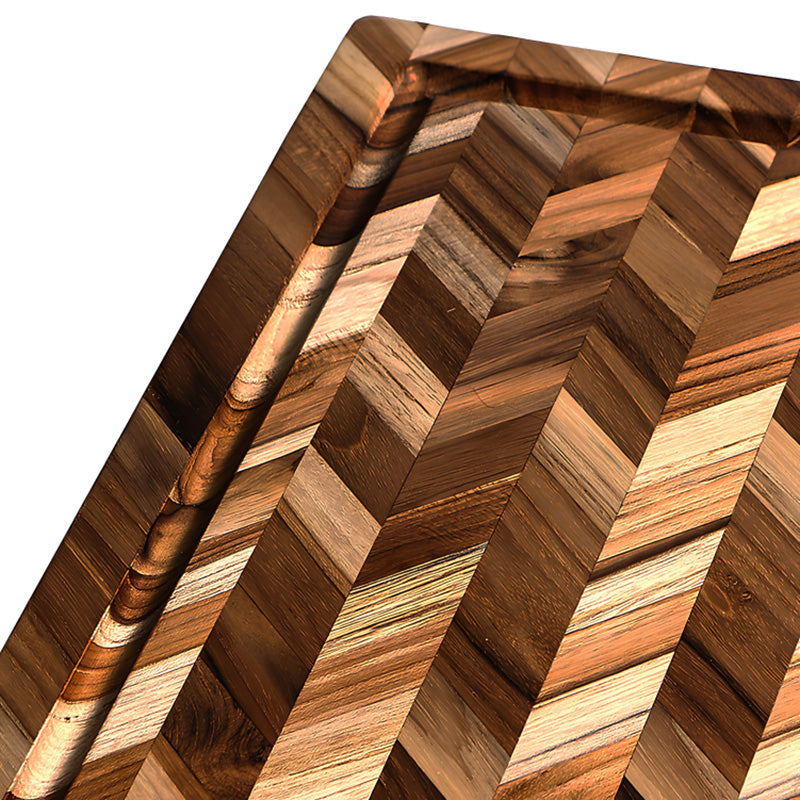 Schneidebrett HERRINGBONE von TeakHaus, mit  aus 100 % zertifiziertem Teakholz, Fischgrät-Muster