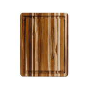 Schneidebrett TRADITIONAL von Teakhaus mit Saftrinne, rechteckig, , 100 % FSC-zertifiziertes Teakholz, vertikale Maserung, 2 Größen. Online-Shop Home-and-Kitchen.de