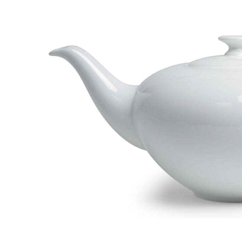 Langer Ausgießer (Schwanenhals) bei ALADIN Teekanne von TeaLogic aus weißem Porzellan, für 1000 ml
