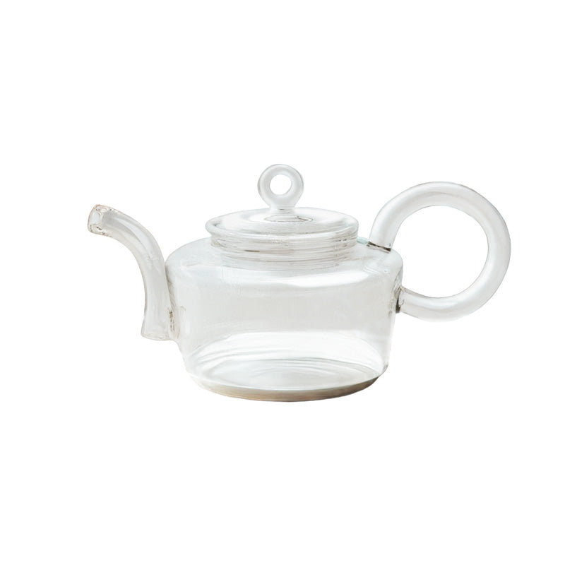 AOKO Glas-Teekanne von TeaLogic, handgefertigt, moderner, dicker Griff, nach oben gewölbter Ausgießer,
Deckelknopf in Ringform. Online-Shop Home-and-Kitchen.de
