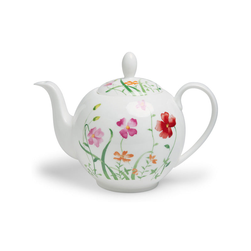 LOTTA Teekanne von TeaLogic, 
Bone China Porzellan, mit großen, bunten Blumen, für 4-5 Tassen Tee,
Online-Shop Home-and-Kitchen.de
