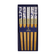 Florale Ornamente auf FLORA JAPONICA Essstäbchen / Chopsticks von Tokyo Design, Nippon Blue, Weiß
Bambusholz, 5 Paare, Online-Shop Home-and-Kitchen.de