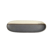 Ovale MINO CRAFT Schale von Tokyo Design, original aus Japan, Porzellan Mino Craft, mit Blockstreifen, in  Grau- Hellbraun/Creme
Online-Shop Home-and-Kitchen.de