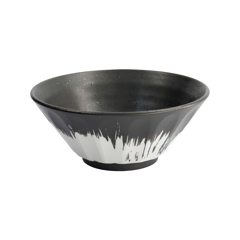 BINSHO Ramen-Schale von Tokyo Design, Porzellan, modernes Pinselmuster außen, innen einfarbig
Schwarz, Weiß, Höhe 7,8 cm, original aus Japan, Online-Shop Home-and-Kitchen.de
