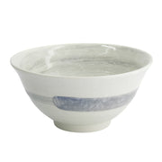 Porzellan-HAYASE Ramen-Schale von Tokyo Design, Porzellan, 
Wirbelmuster durch Hakeme-Pinsel-strich-Technik, Grau, Weiß
