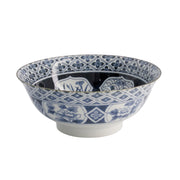 Porzellan MADORI Ramen-Schale von Tokyo Design, japanische Blumen- und Zweige, unterschiedliche Ornamente Dunkelblau, Weiß, Höhe 8,7 cm, Online-Shop Home-and Kitchen.de
