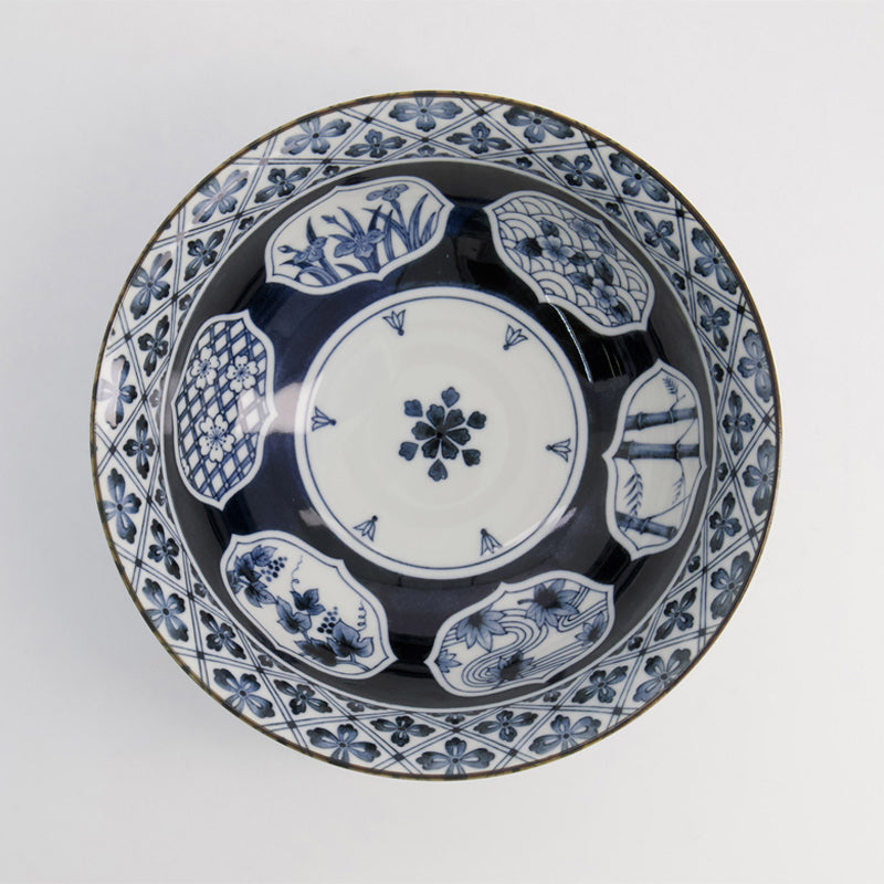 Unterschiedliche Muster in Blau-Weiß in der MADORI Ramen-Schale von Tokyo Design,Porzellan, spülmaschinen-geeignet, mikrowellentauglich
Online-Shop Home-and-Kitchen.de