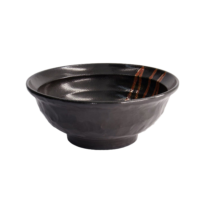 SUNAME KURO Ramen-Schale von Tokyo Design, original aus Japan, 
Porzellan, Fühlbares Zick-Zack-Muster
Schwarz, Rost
Online-Shop Home-and-Kitchen.de