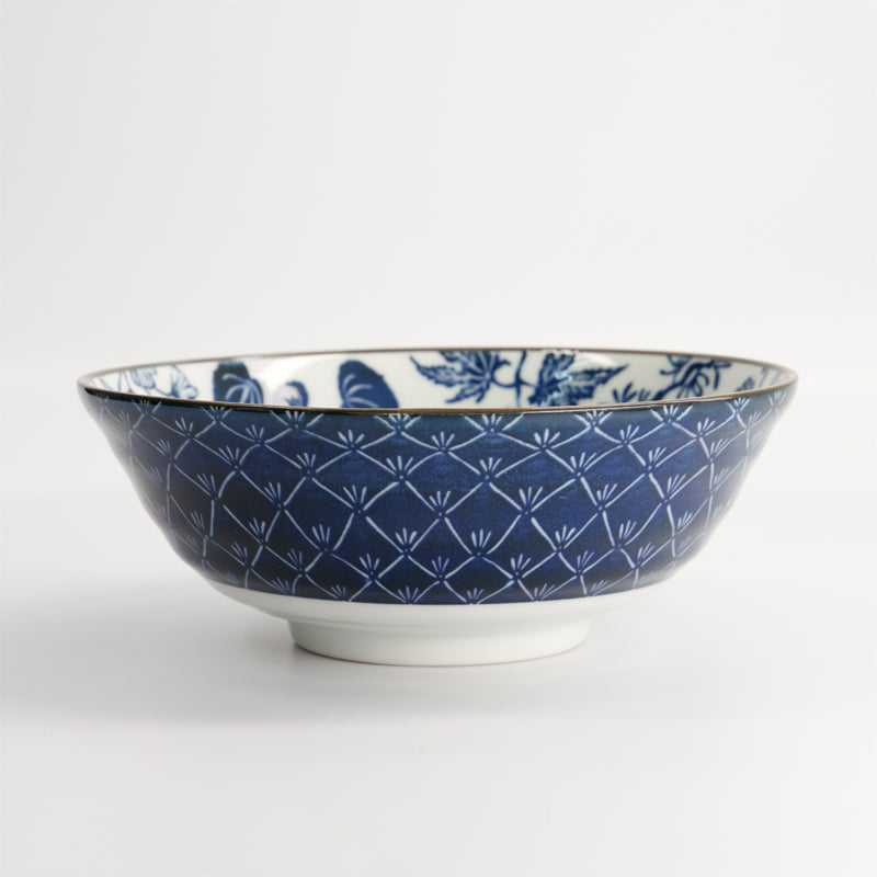 Ramen-Schale Crane von Tokyo-Design, handgefertigtes Porzellan, in Blau und Weiß mit Tiermotiv, hergestellt in Japan