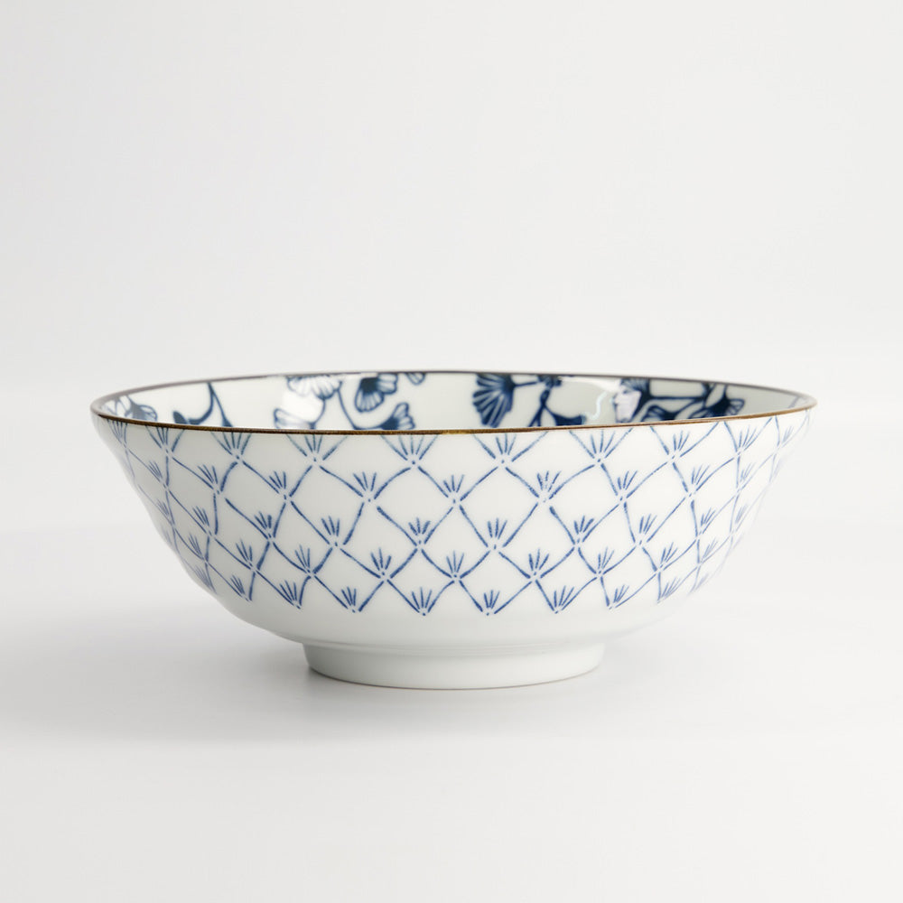 Original japanische Ramen-Schale Flora Japonica von Tokyo-Design, aus hochwertigem Porzellan, mit verschiedenen Mustern in Blau und Weiß