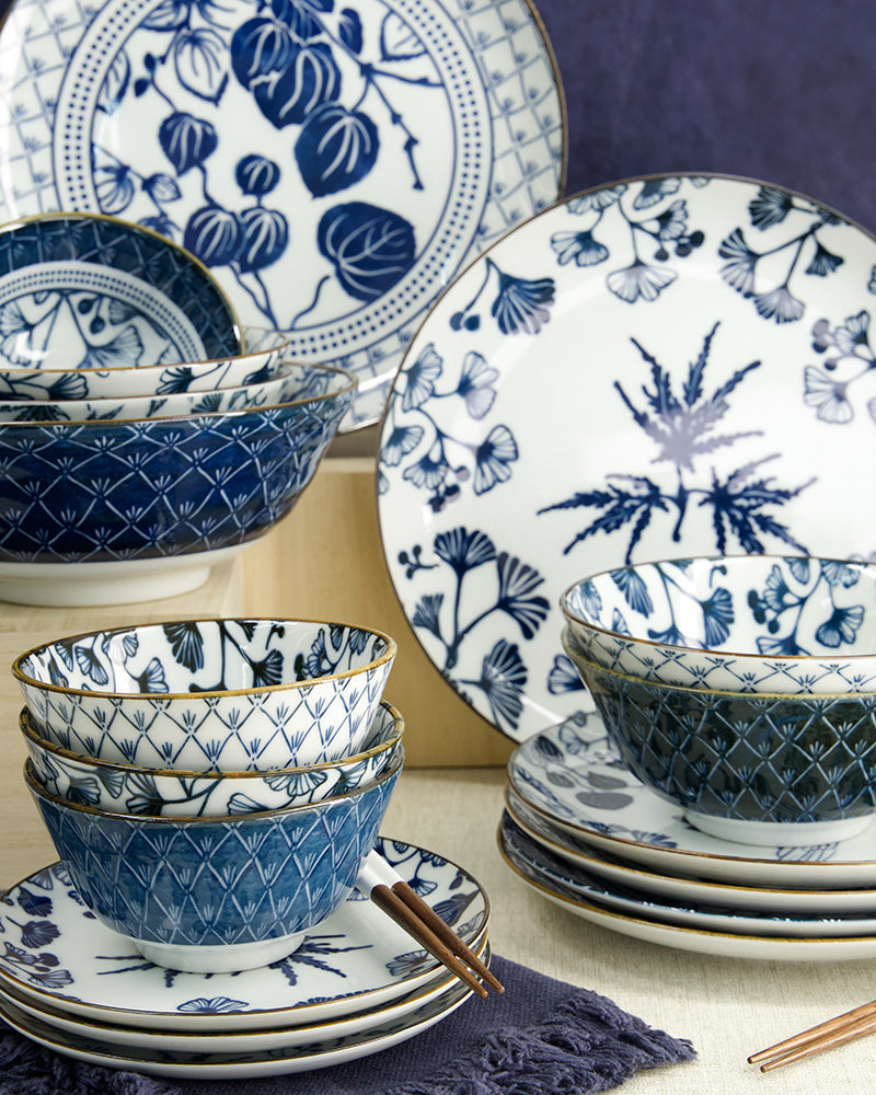 FLORA JAPONICA MAPLE Ramen-Schale von Tokyo Design, Original aus Japan, Porzellan, Blau, Weiß
cm / Volumen 1 Liter