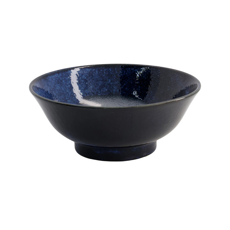 IZAYOI Ramen-Schale von Tokyo Design, Steingut, Farben: Dunkelblau, Weiß, spülmaschinengeeignet, 
Höhe 8,5 cm, Durchmesser 21 cm / Volumen 1,3 L. Online-Shop Home-and-Kitchen.de