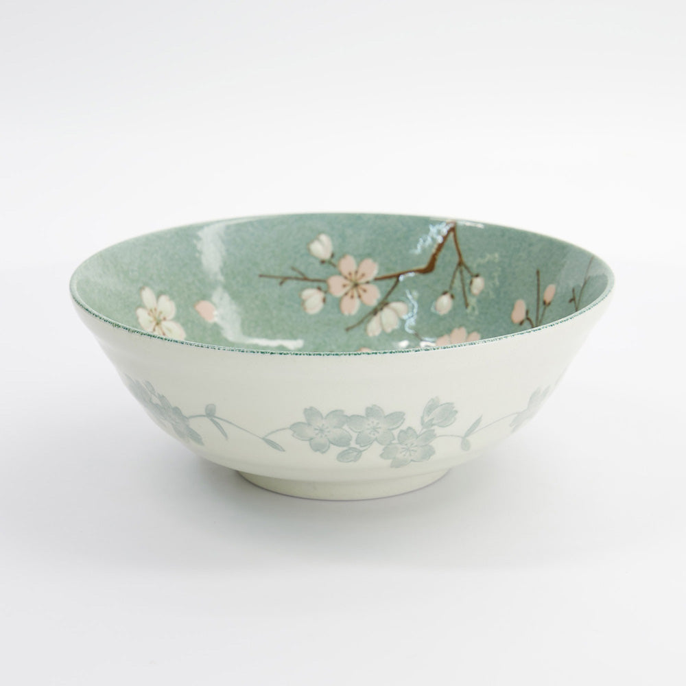 FUJISAKURA GREEN Ramen-Schale von Tokyo Design, Porzellan, Made in Japan, Muster: Kirschblüten mit Zweigen, Hellgrün, Rosa, Braun, Weiß
Höhe 8 cm, Durchmesser 20,2 cm / Volumen 1 Liter, Online-Shop Home-and-Kitchen.de