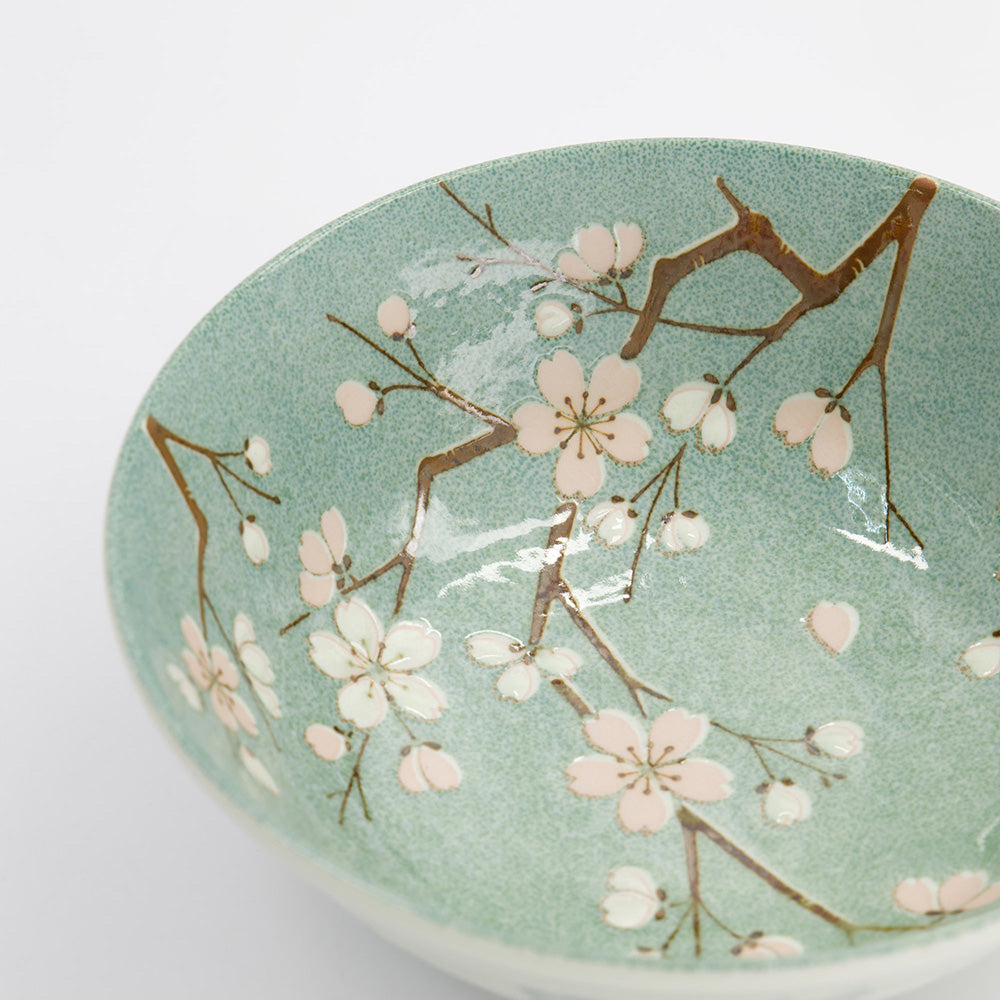 Kirschblüten und Zweige im Innen der FUJISAKURA GREEN Ramen-Schale von Tokyo Design, Porzellan in Hellgrün, Rosa, Braun, Weiß
Online-Shop Home-and-Kitchen.de
