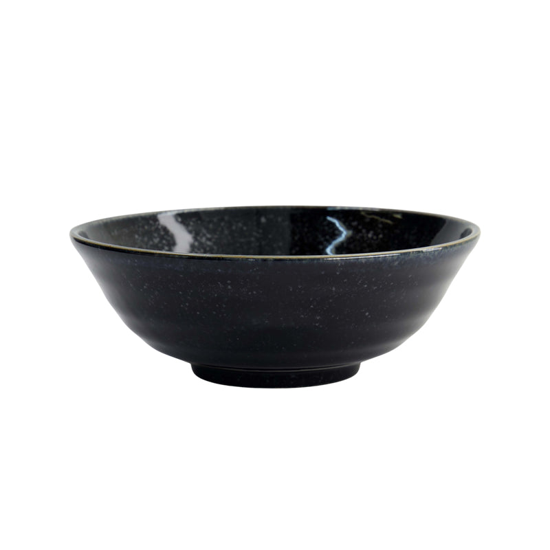 KUROMOKU Ramen-Schalen von Tokyo Design, Porzellan, Farben: Schwarz, Grau mit dezenten Sprenkeln, 
Höhe 7,8 cm, Durchmesser 21 cm / Volumen 1 Liter, Online-Shop Home-and-Kitchen.de