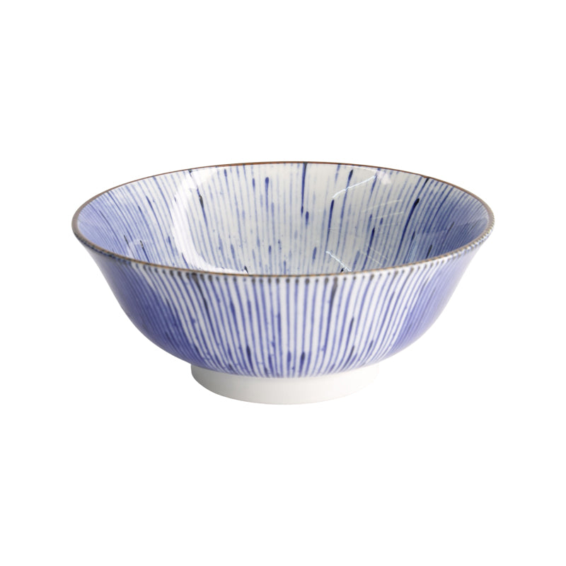 HANABI Ramen-Schale von Tokyo Design, original aus Japan, Keramik,
feines Strichmuster in Blau, Weiß
Größe: Höhe 8 cm, Ø 19 cm / Volumen 1 Liter, Online-Shop Home-and-Kitchen.de