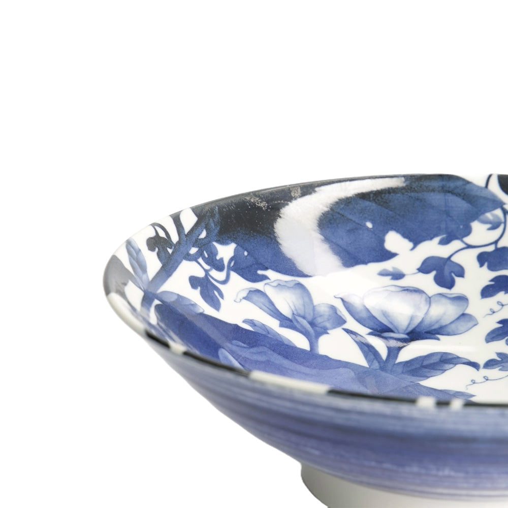 1,6 Liter Volumen passen in FROG Ramen-Schale von Tokyo Design, original aus Japan, Porzellan, 
mit Fröschen und floralen Zeichnungen,
Blau, Weiß, Höhe 7,7 cm, Durchmesser 25,2 cm, Online-Shop Home-and-Kitchen.de