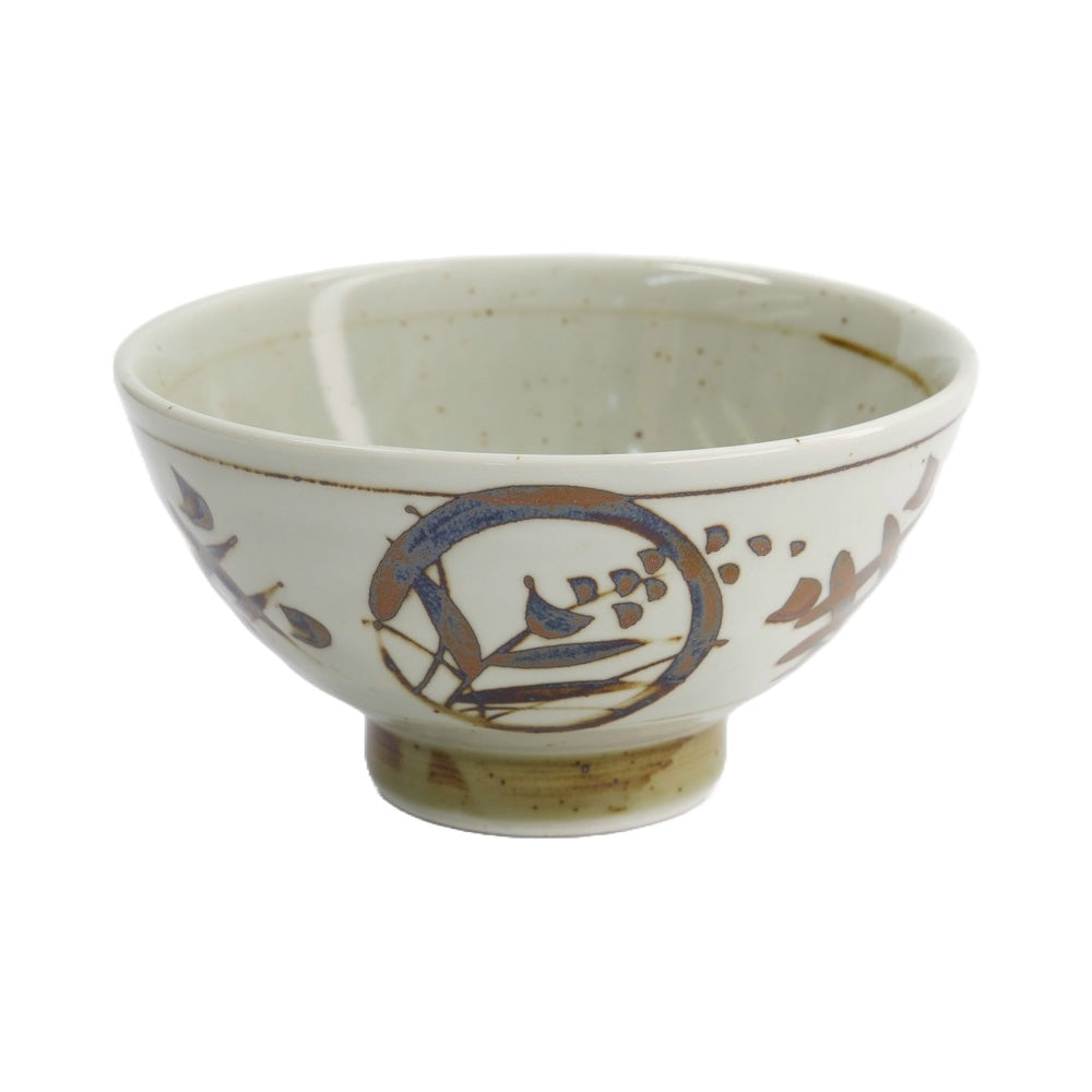Braun-blaues-Muster auf cremefarbenem Untergrund bei der HIDAJI Ramen-Schale von Tokyo Design aus Porzellan. 
