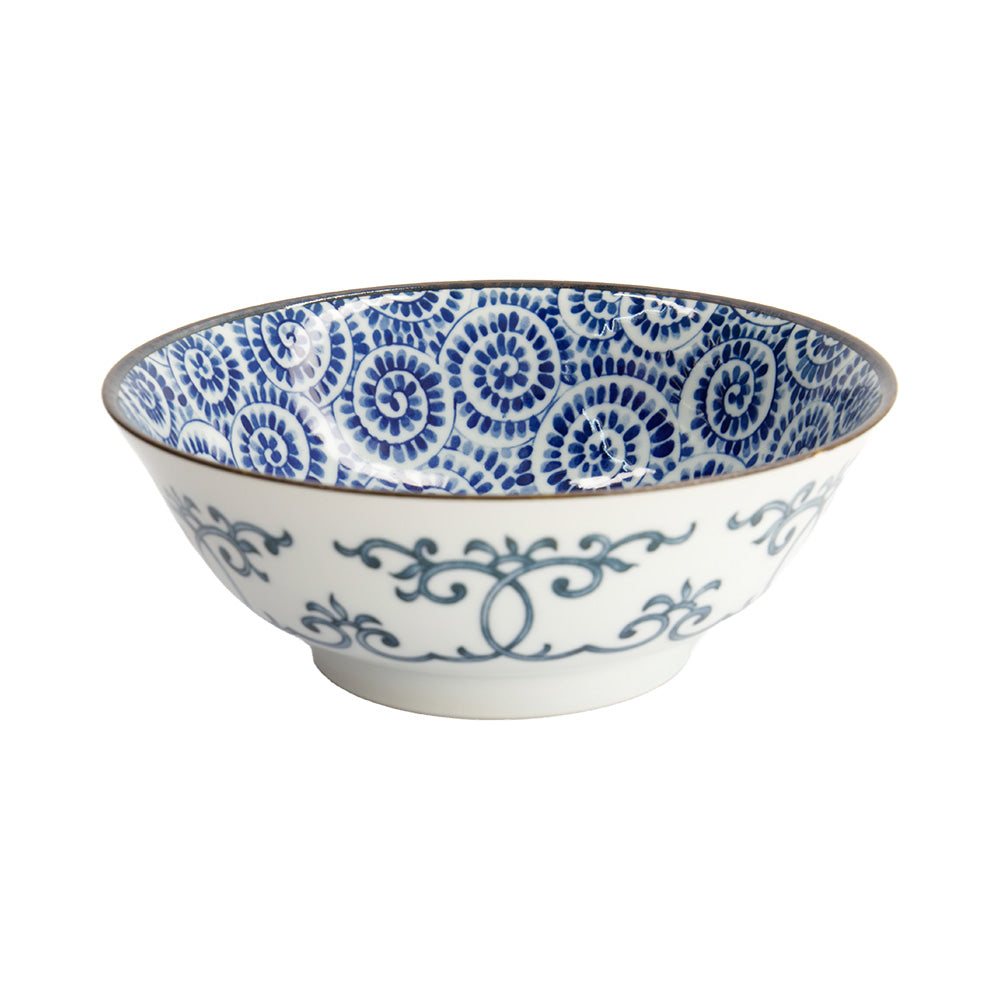 OCTUPUS Ramen-Schale von Tokyo Design, Porzellan, außen Ornamente, innen Kreis-Motive, Blau, Weiß
Größe: Höhe 7,5 cm, Ø 19 cm / Online-Shop Home-and-Kitchen.de