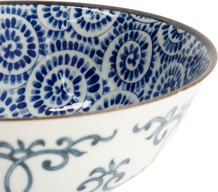 Innenansicht OCTUPUS Ramen-Schale von Tokyo Design, Muster: Kreis-Motive, Blau, Weiß,  Online-Shop Home-and-Kitchen.de