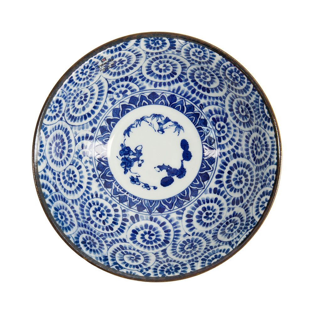 Innenansicht OCTUPUS Ramen-Schale von Tokyo Design, Porzellan, Kreis-Motive, Blau, Weiß, Ø 19 cm / Online-Shop Home-and-Kitchen.