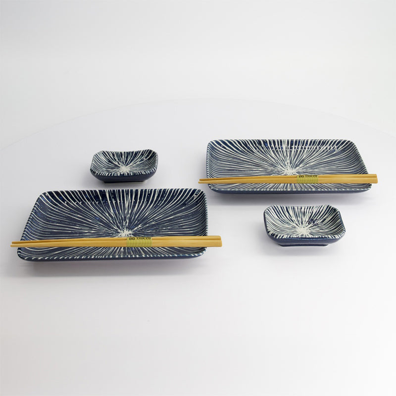 TOKUSA Sushi-Set 6-teilig von Tokyo Design für 2 Personen, original aus Japan, Porzellan, Farben: Braun, Weiß oder Blau, Weiß, im Geschenkkarton, Online-Shop Home-and-Kitchen.de