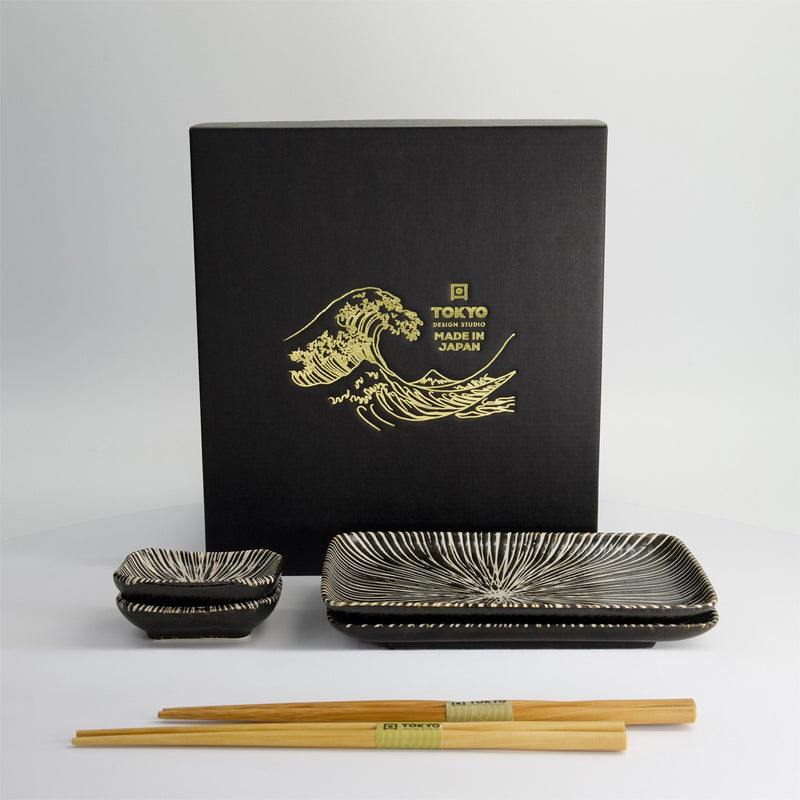Geschenkkarton mit Inhalt für 2 Personen: TOKUSA Sushi-Set 6-teilig von Tokyo Design. Online-Shop Home-and-Kitchen.de