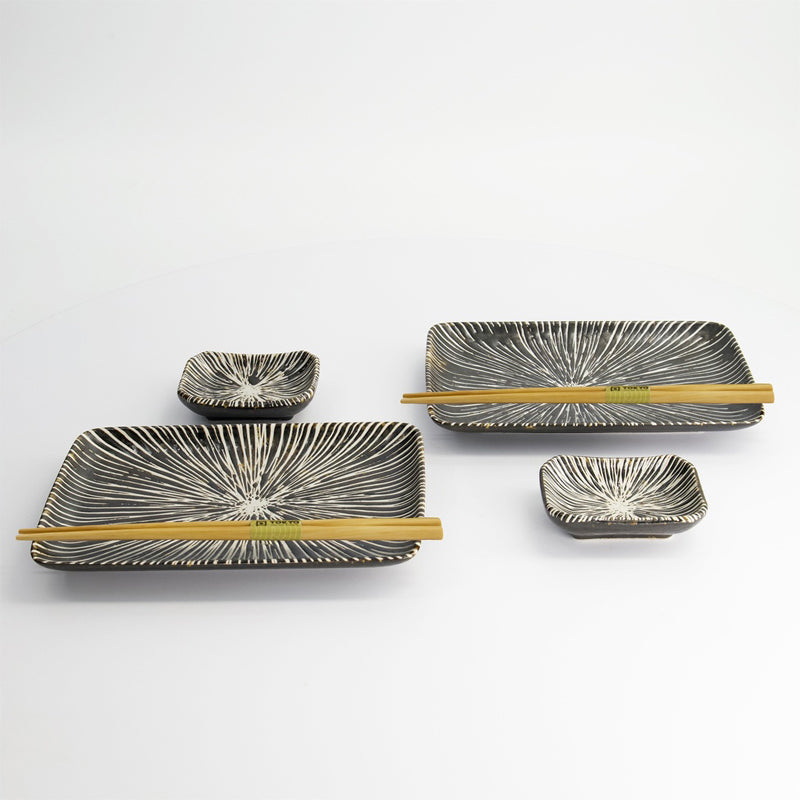Dip-Schalen, Teller und Stäbchen für 2 Personen, TOKUSA Sushi-Set 6-teilig von Tokyo Design, Porzellan, Online-Shop Home-and-Kitchen.de