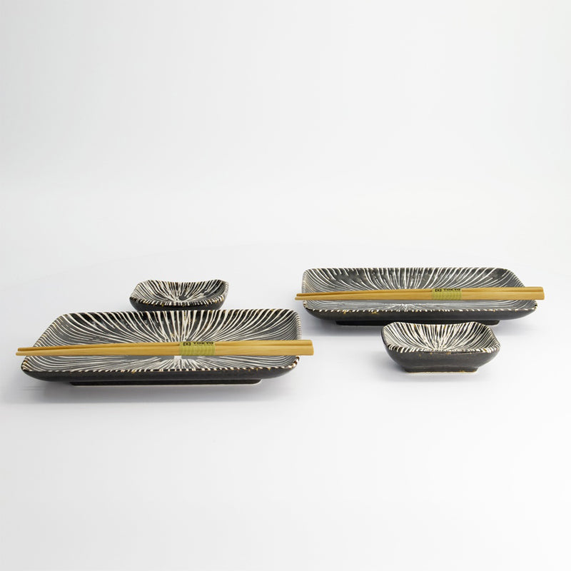 TOKUSA Sushi-Set 6-teilig von Tokyo Design für 2 Personen, original aus Japan, Porzellan, Farben: Braun, Weiß oder Blau, Weiß, Online-Shop Home-and-Kitchen.de