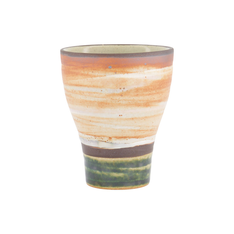 Von Tokyo-Design: SHINO ORIBE Teebecher, Steingut, in buntem Streifenmuster, Höhe 10,5 cm, Ø 8,5 cm / Volumen 240 ml, Online-Shop Home-and-Kitchen.de