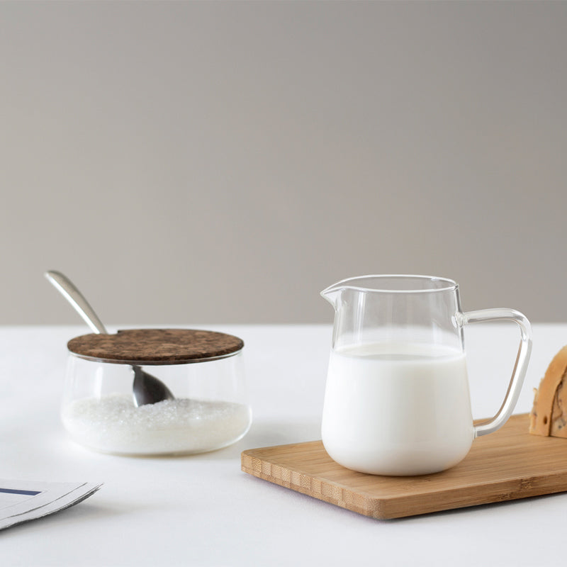 4-teiliges Zucker-/Milchkännchen-Set CLASSIC von Viva Scandinavia, klar, Milchkännchen mit Griff und kleinem Ausgießer, Zuckerdose mit Kerbe für den Löffel.  Online-Shop Home-and-Kitchen.de