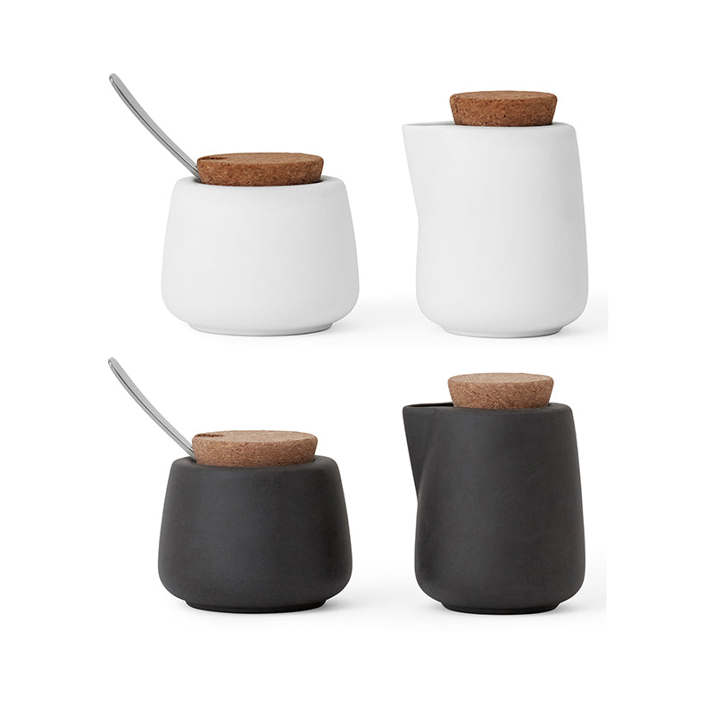 NICOLA 5-teiliges Milch- und Zucker-Set von Viva Scandinavia in Weiß und Anthrazit. Online-Shop Home-and-Kitchen.de
