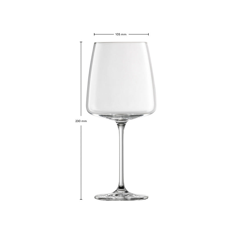 Maße der Weingläser aus der Serie "Samtig & Üppig"  von Zwiesel Glas